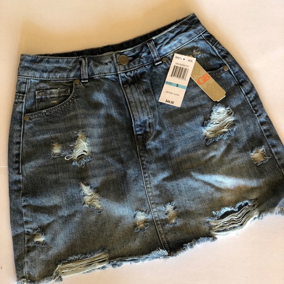 Junior women skirt denim distressed with tags - Picture 1 of 2